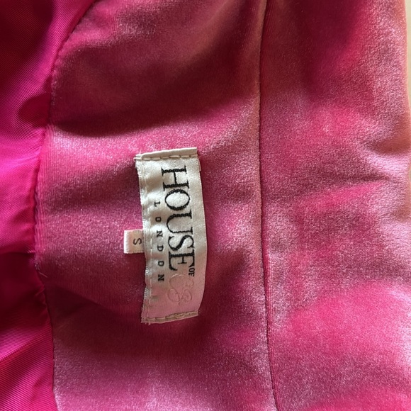 Hot pink Fuschia Velvet Mini Dress - Picture 4 of 4